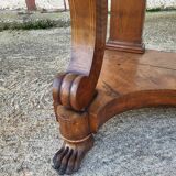Empire restauration console with marble top in walnut from the 19th century