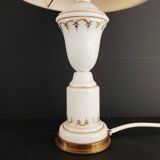 White opaline lamp gilded decoration