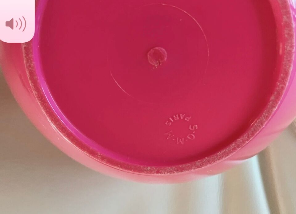Seau à glaçons pomme rose 1970