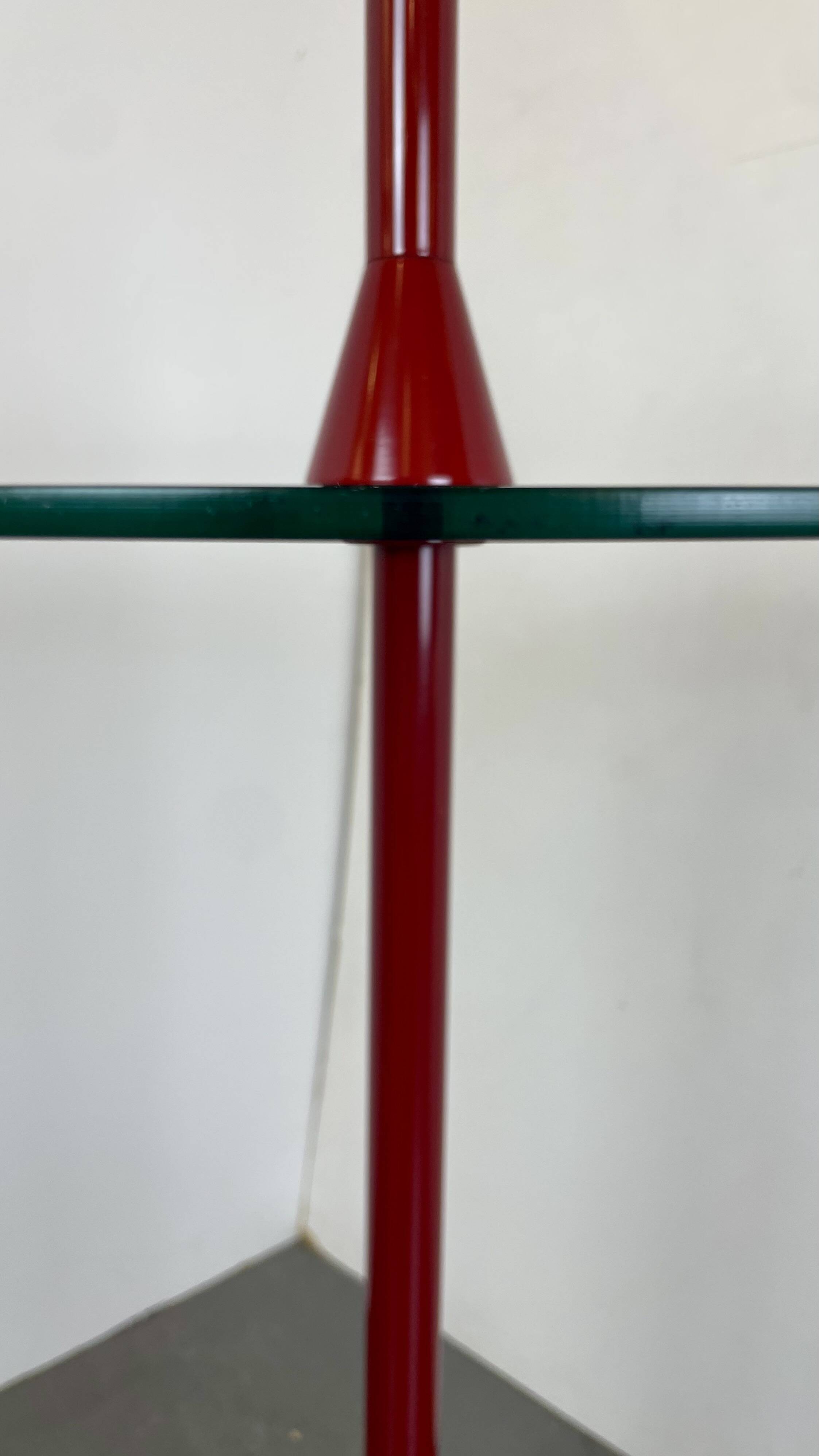 Postmodern Red Side Table, 1980s