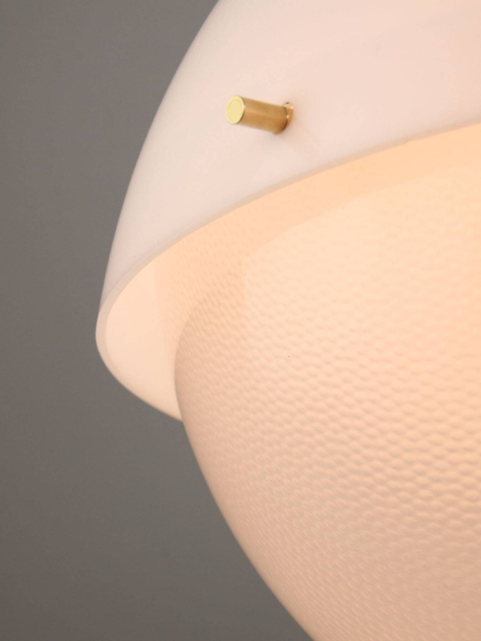 Italian Space Age Pendant in Brass and Plexiglass, 1970s