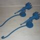 Pair of candle holders, blue torches