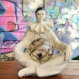 Vintage italian pierrot art deco lamp