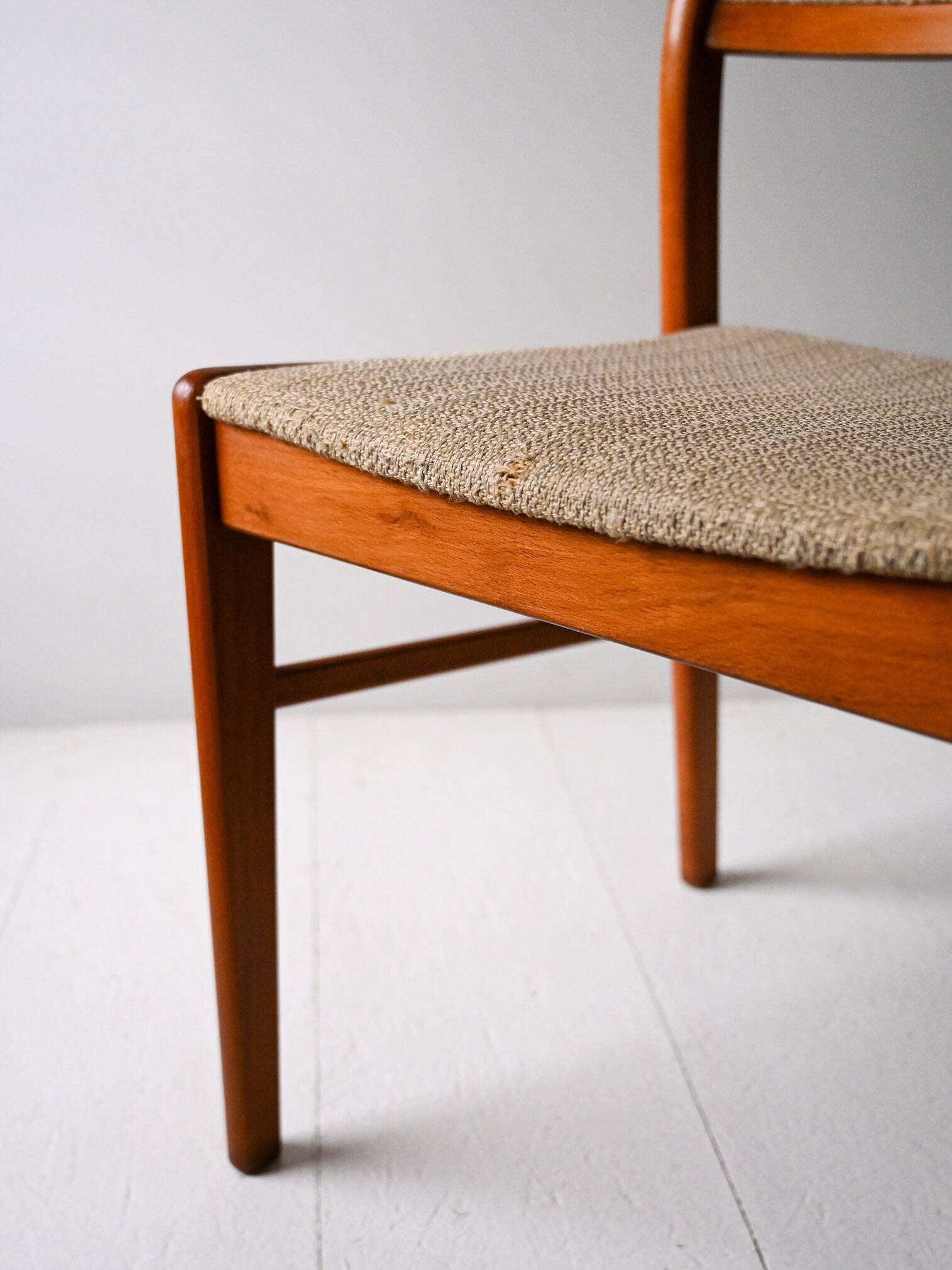 Set of 4 Scandinavian teak chairs 1960s with original upholstery