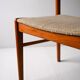 4 chaises scandinaves en teck et tissu d'origine, années 1960