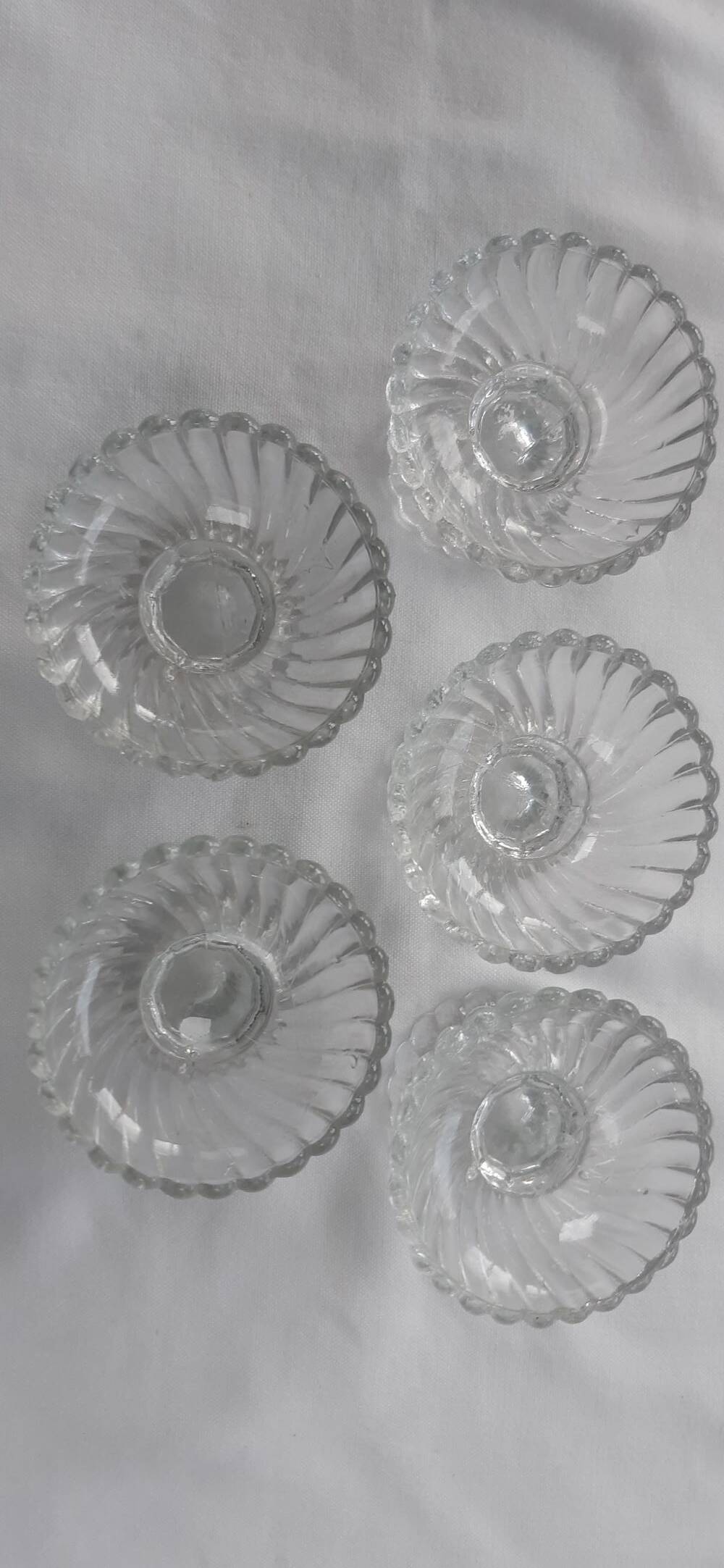 Set of 5 very old mini compote dishes, PORTIEUX