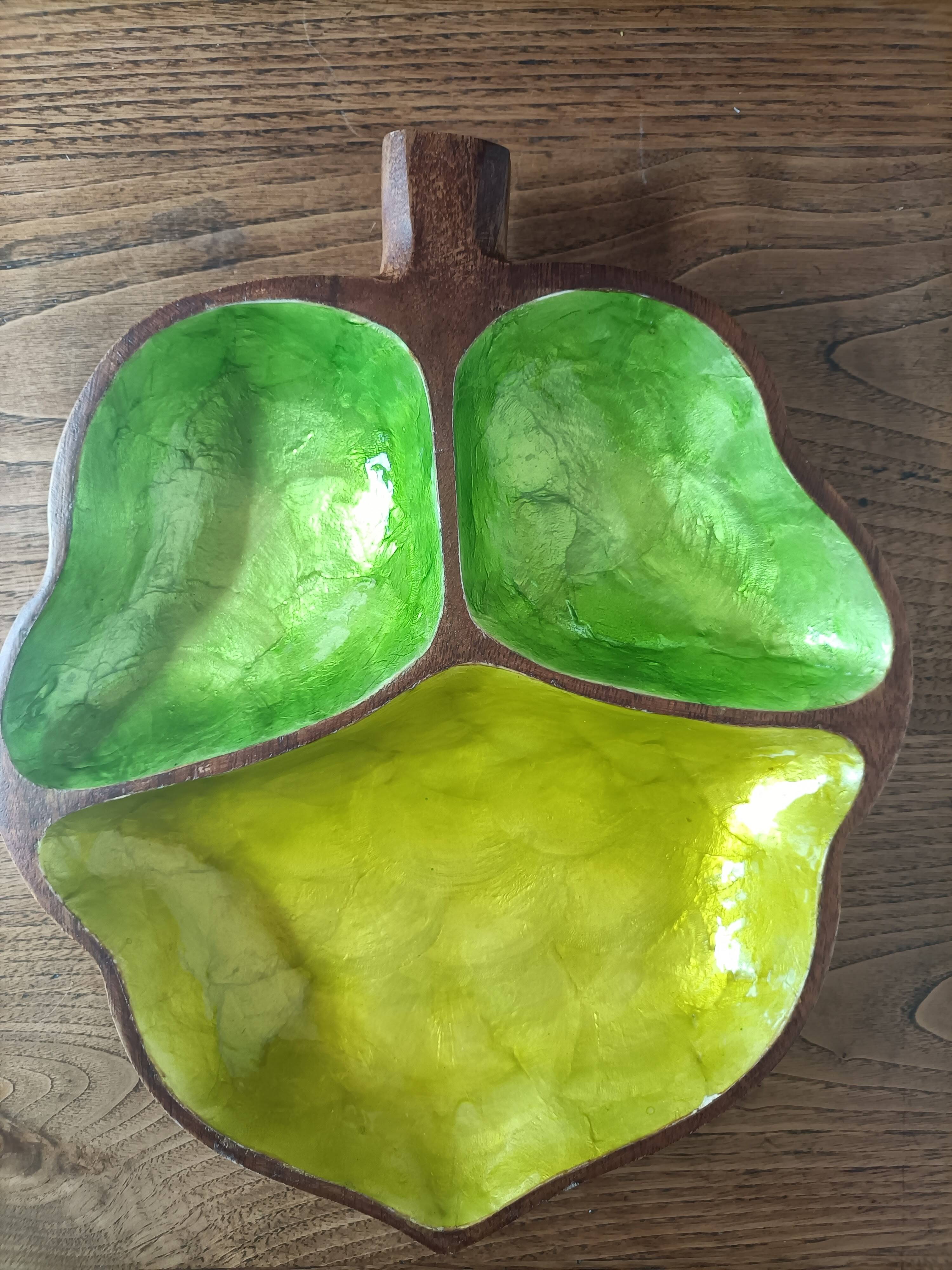 Solid Wood Appetizer Tray with 3 Compartments