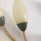 Set of 3 Vintage 1950s Wall Sconces in Floral Style, Italian Design