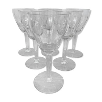 Set of 6 engraved wine glasses