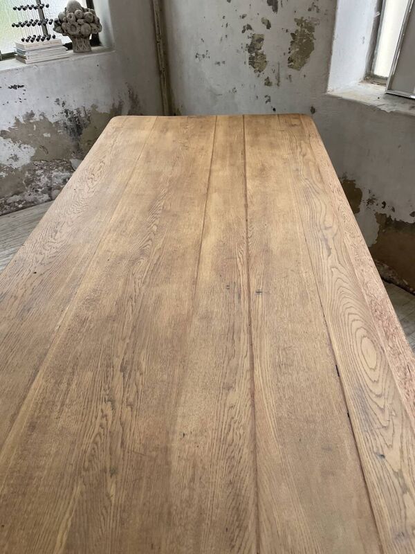Table de ferme en chêne et hêtre boucher XL