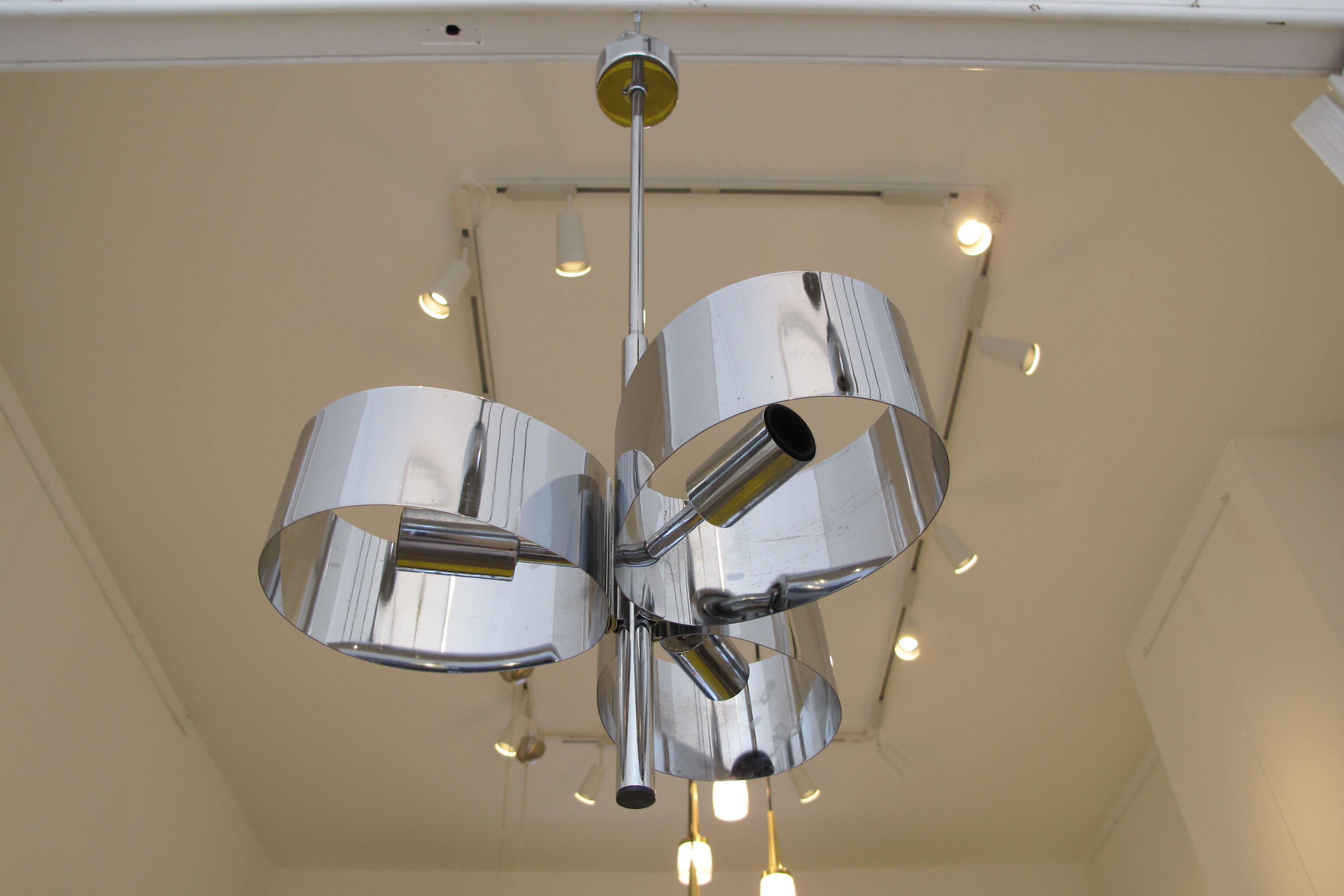 Lustre Trefle en Inox - 1970