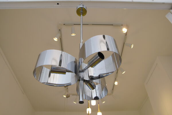 Lustre Trefle en Inox - 1970
