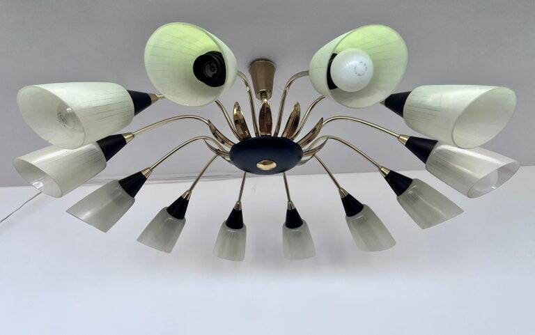 Very Rare Large Stilnovo style Chandelier, Germany, 1960s