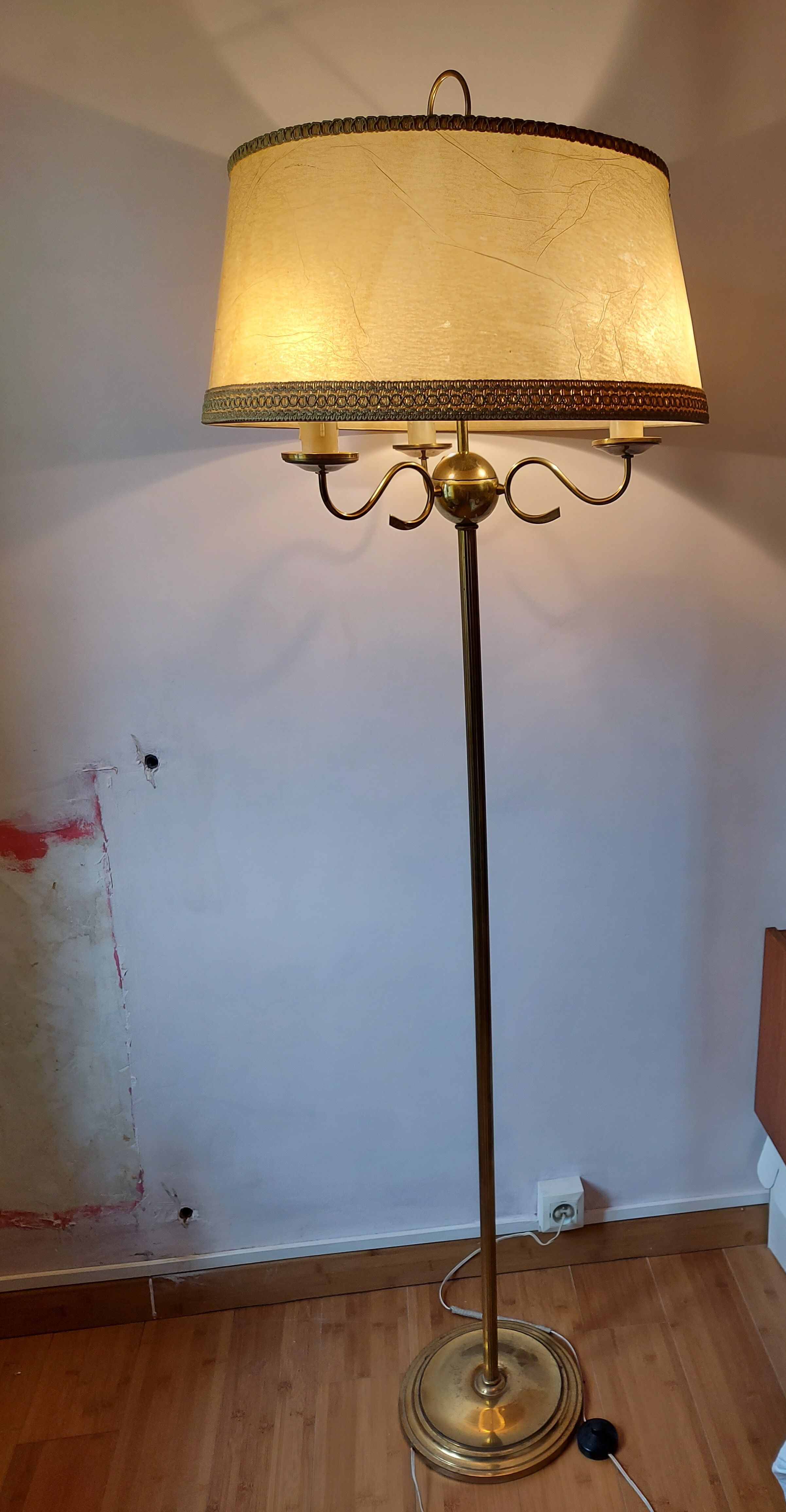 Vintage lamp lamp 3 brass lights