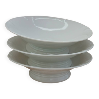Lot de 3 plats / compotiers en porcelaine