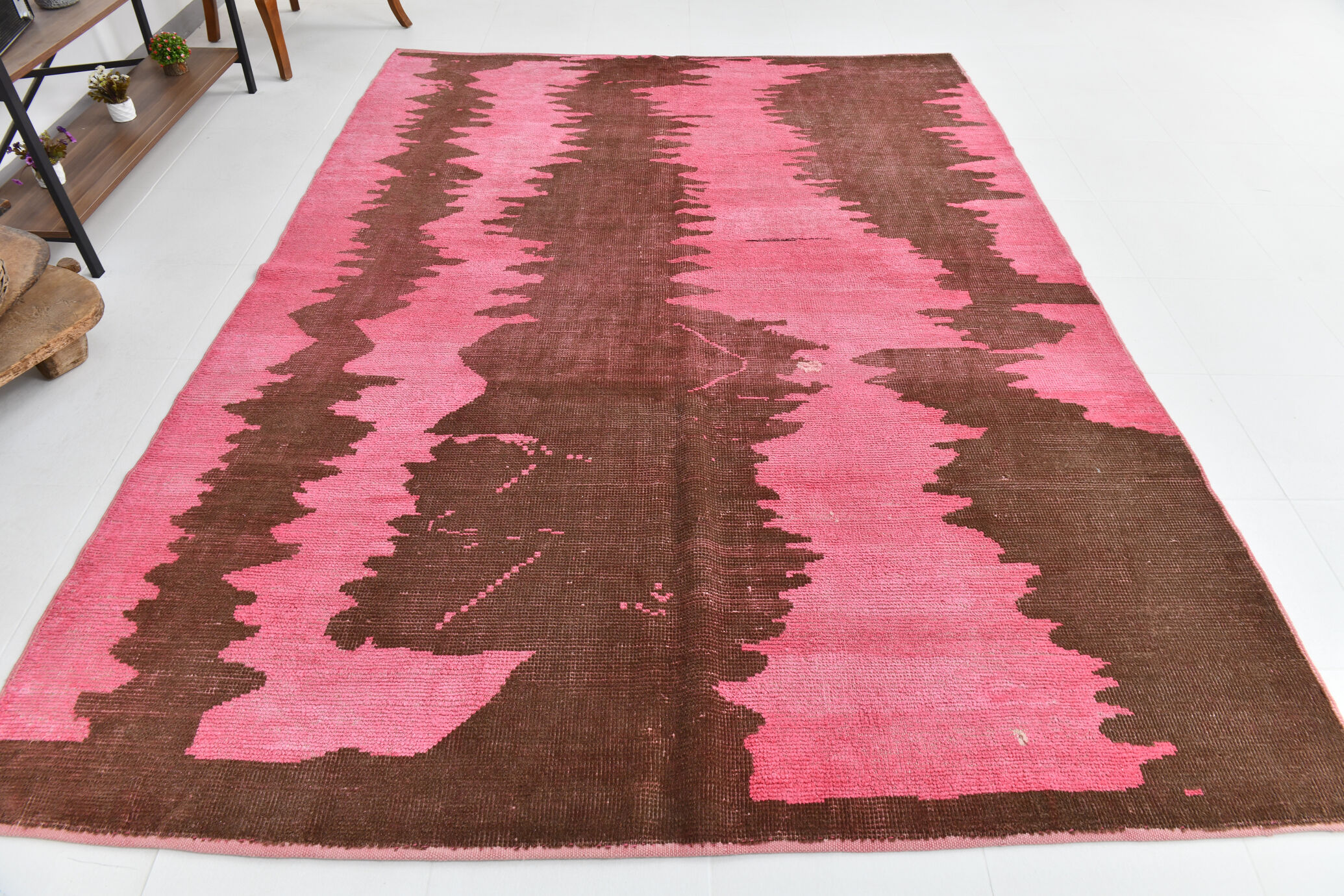 7x10 oversize pink hemp rug, 218x295cm