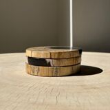 Set of 3 fossilized wooden coasters (clear)
