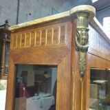 Large showcase 1 door in Louis XVI style marquetry