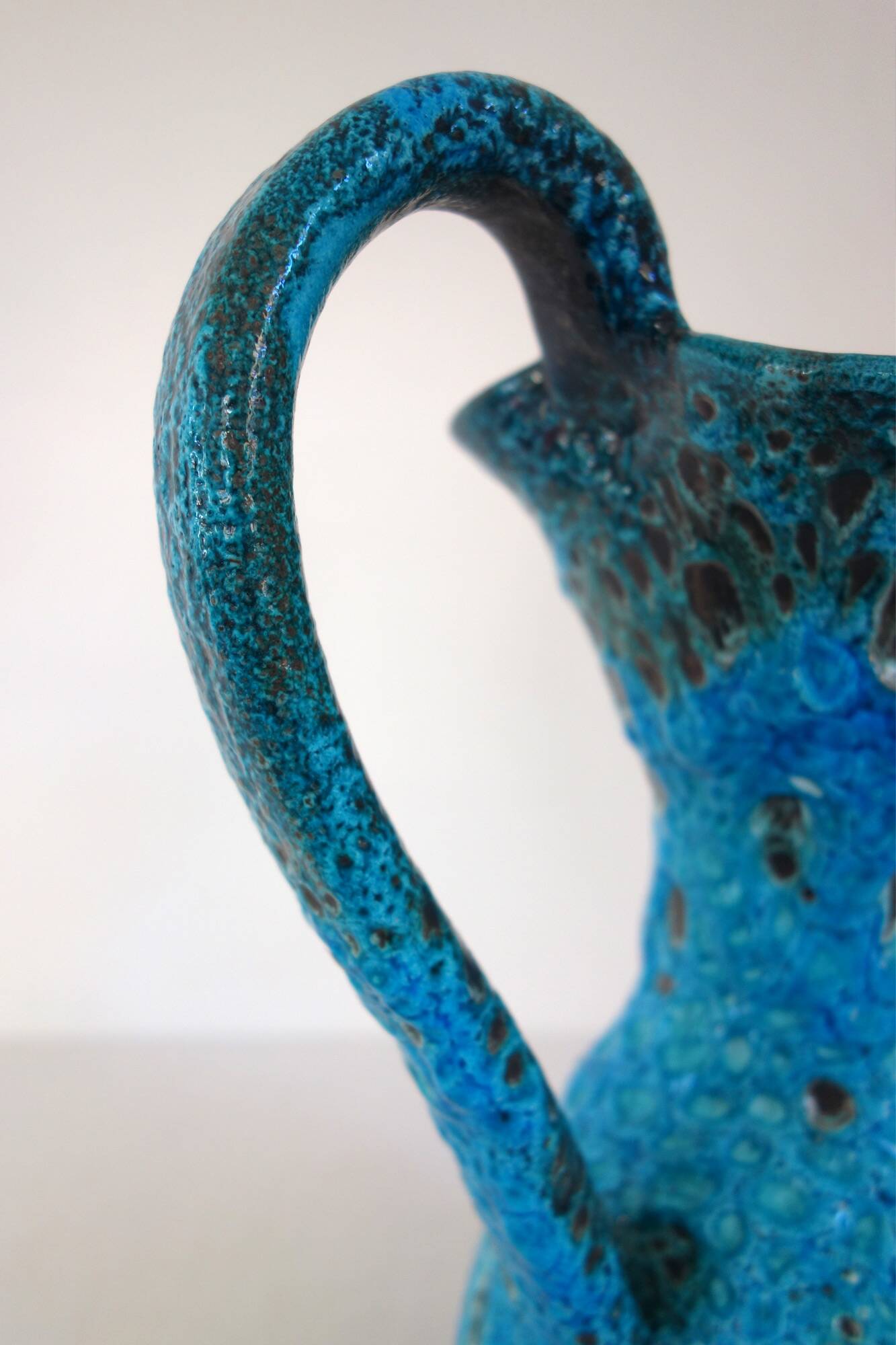 Fat lava vase by Charles Cart in turquoise blue 1960
