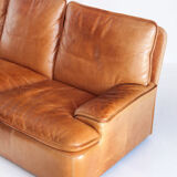 Vintage leather sofa. Belgium, 1970s