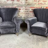 Pair of vintage italian armchairs 1950 by Isa Bergamo