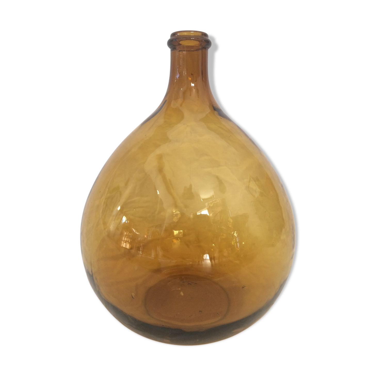 Transparent amber demijohn of 10L