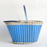 Vintage woven plastic shopping basket