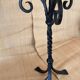 1970s wrought iron lamp, new 2m fabric cable, lampshade.