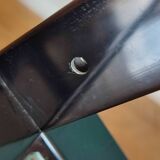 Rectangular table, end of sofa in metal and glass Vintage Vandel stone