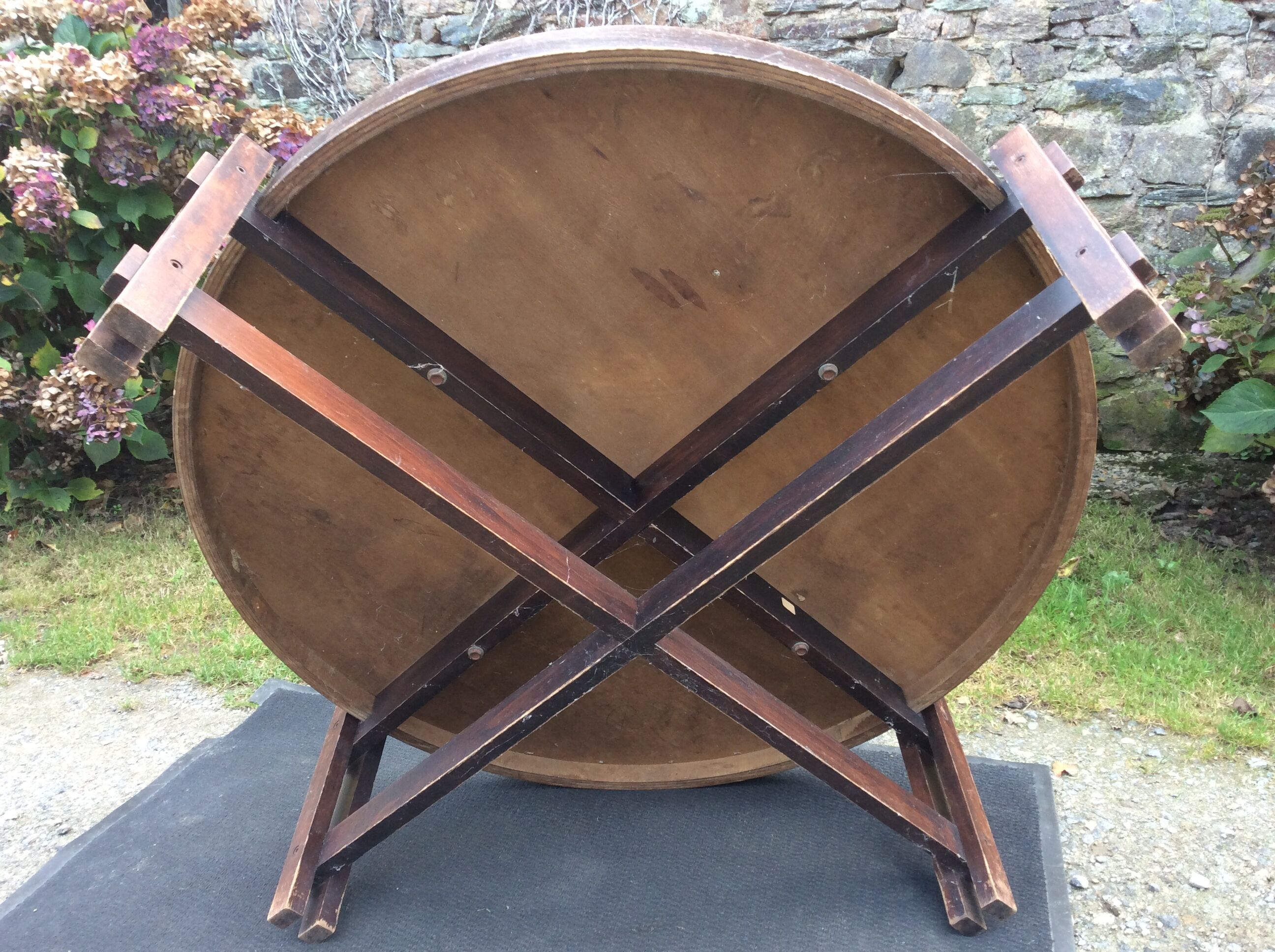Vintage coffee table in wood and ceramic stamped Roger Capron model said garrigue aux herbiers.