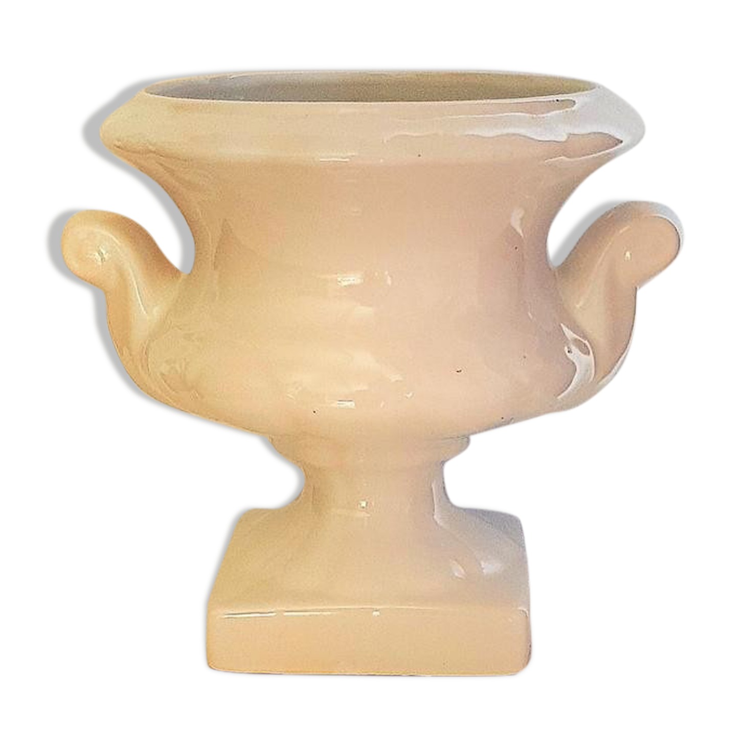 White ceramic medici-shaped planter