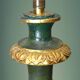 Etruscan-style carved wooden parquet lamp foot