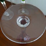 6 Roemer Saint Louis wine glasses in colored lined cut crystal signed
