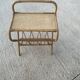 Vintage rattan side table with magazine rack