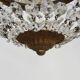 Old crown ceiling light with 3 lights, half basket with glass pendants. 60