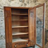 Solid oak display cabinet – Art Deco style – 1920s – Modular shelves