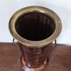 Vintage Florentine umbrella stand made of reclaimed wood and brass.
