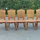 5 solid wood caned chairs, Louis XV style, stamped Baumann