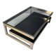 Vintage two-tiered coffee table in 23kt belgochrome, 1970s