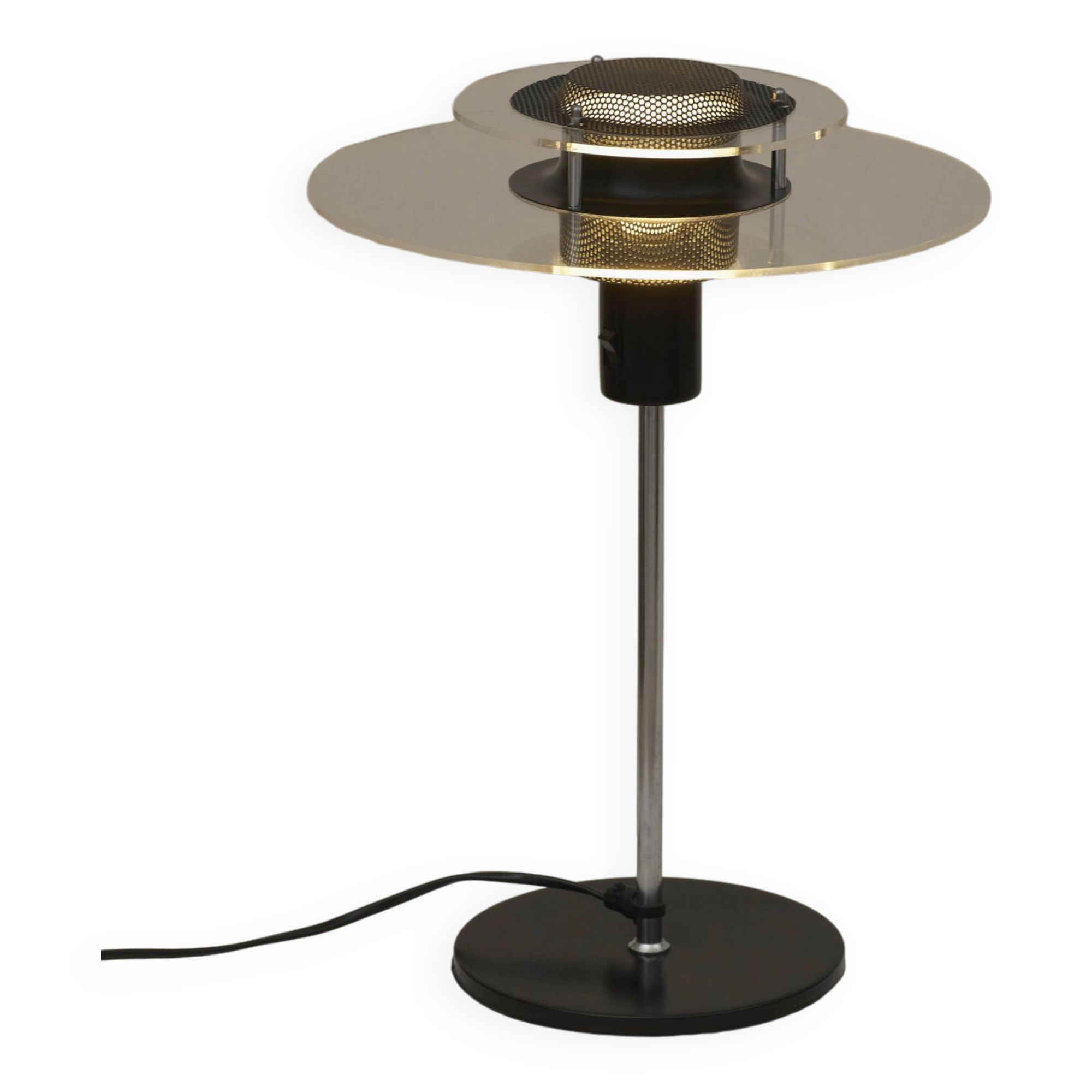 Postmodern lamp in metal and plexiglass Cirkel vintage Ikea 1990