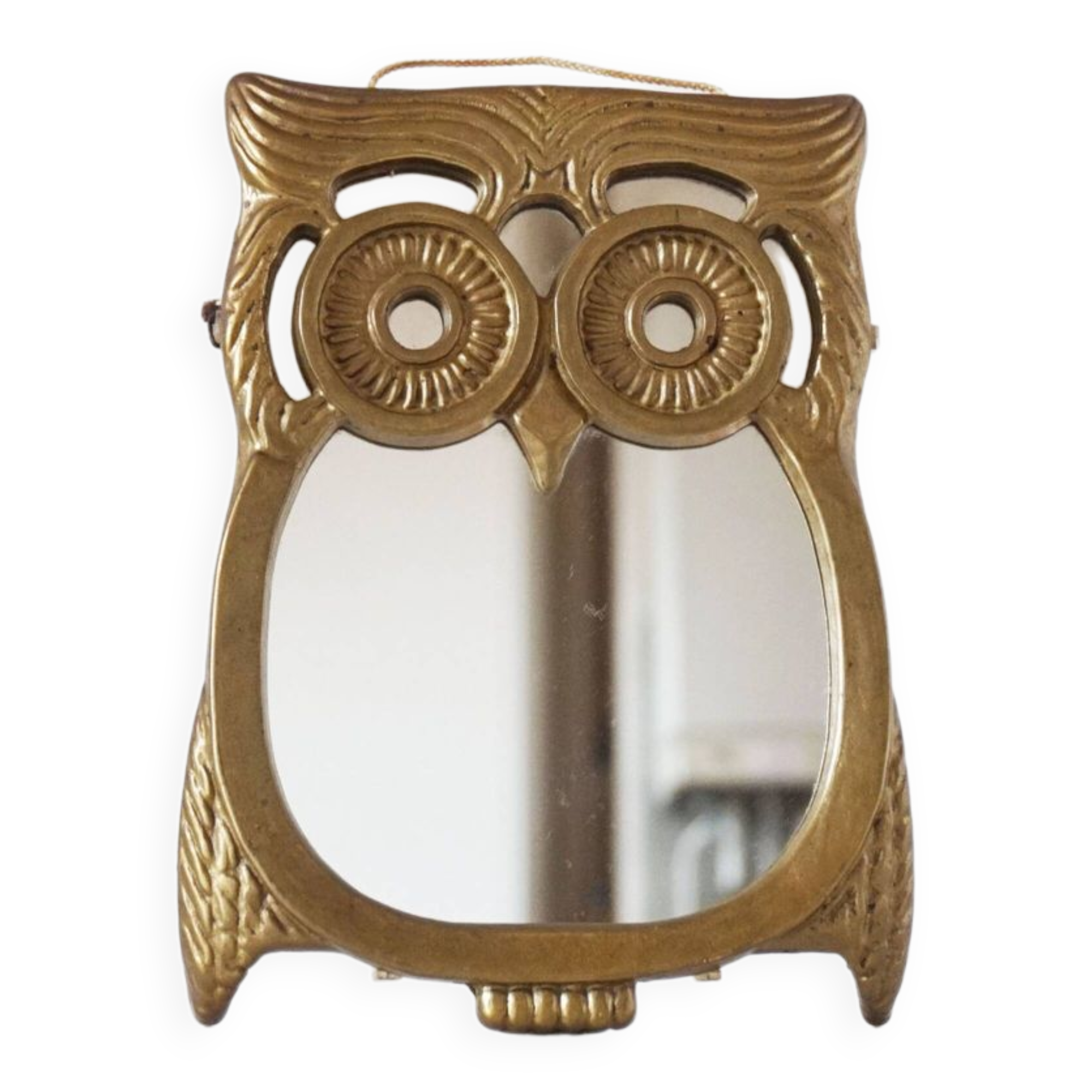 Brass owl mirror