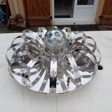 Suspension vintage aluminium + verre