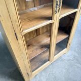 Glass cabinet or display case in pine 1950