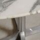 Table de repas en marbre et acier chromé, aluminium coulé, France c. 1970