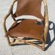 Mid-century bamboo and leather safari armchair, Denmark, 1960s