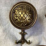 Coat hooks with knob and double brass hooks