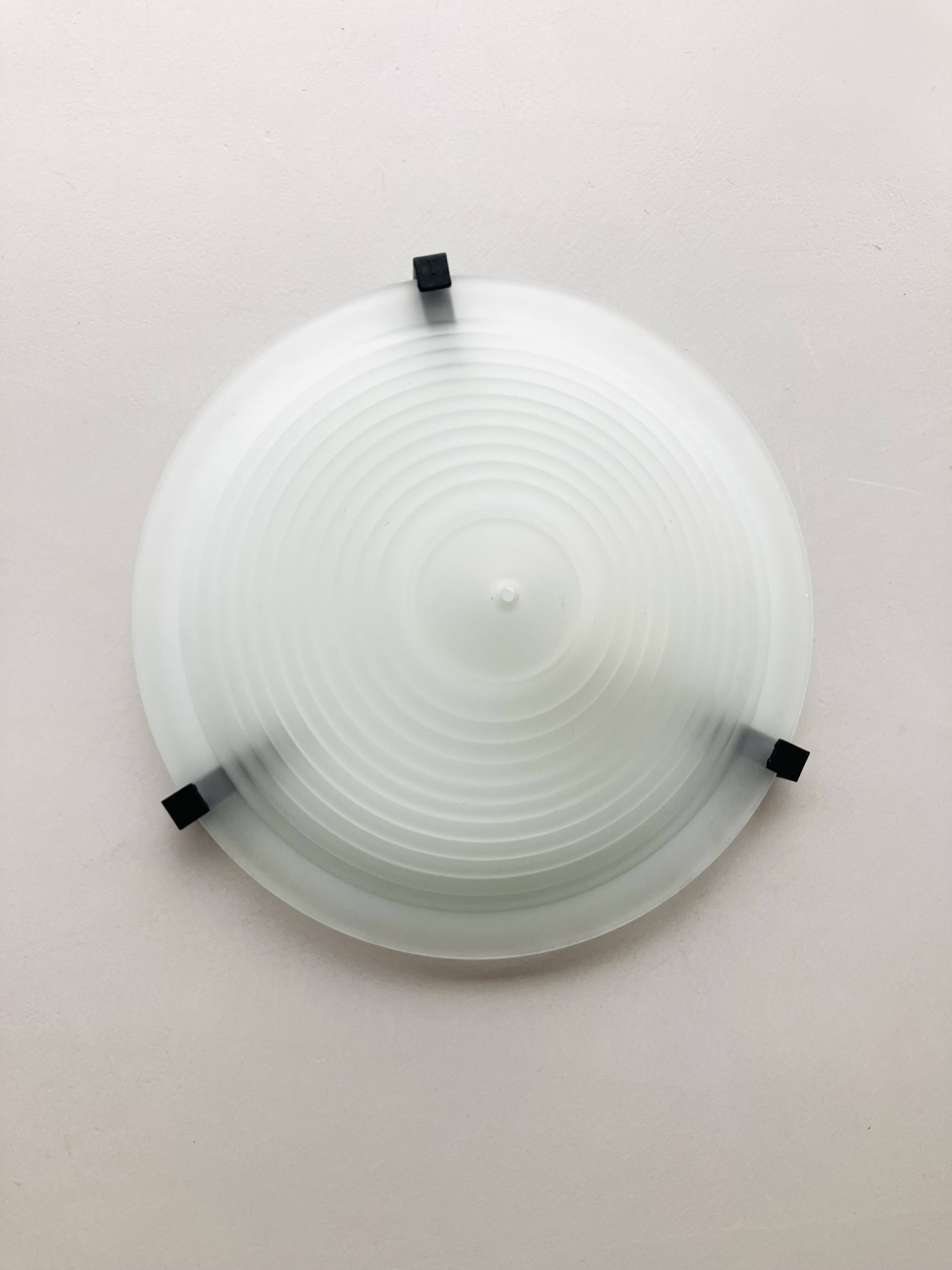 IKEA vintage ceiling light from the 80s in frosted glass, Memphis style.