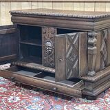 Coffre en chêne Renaissance fin 17ème transformé en buffet