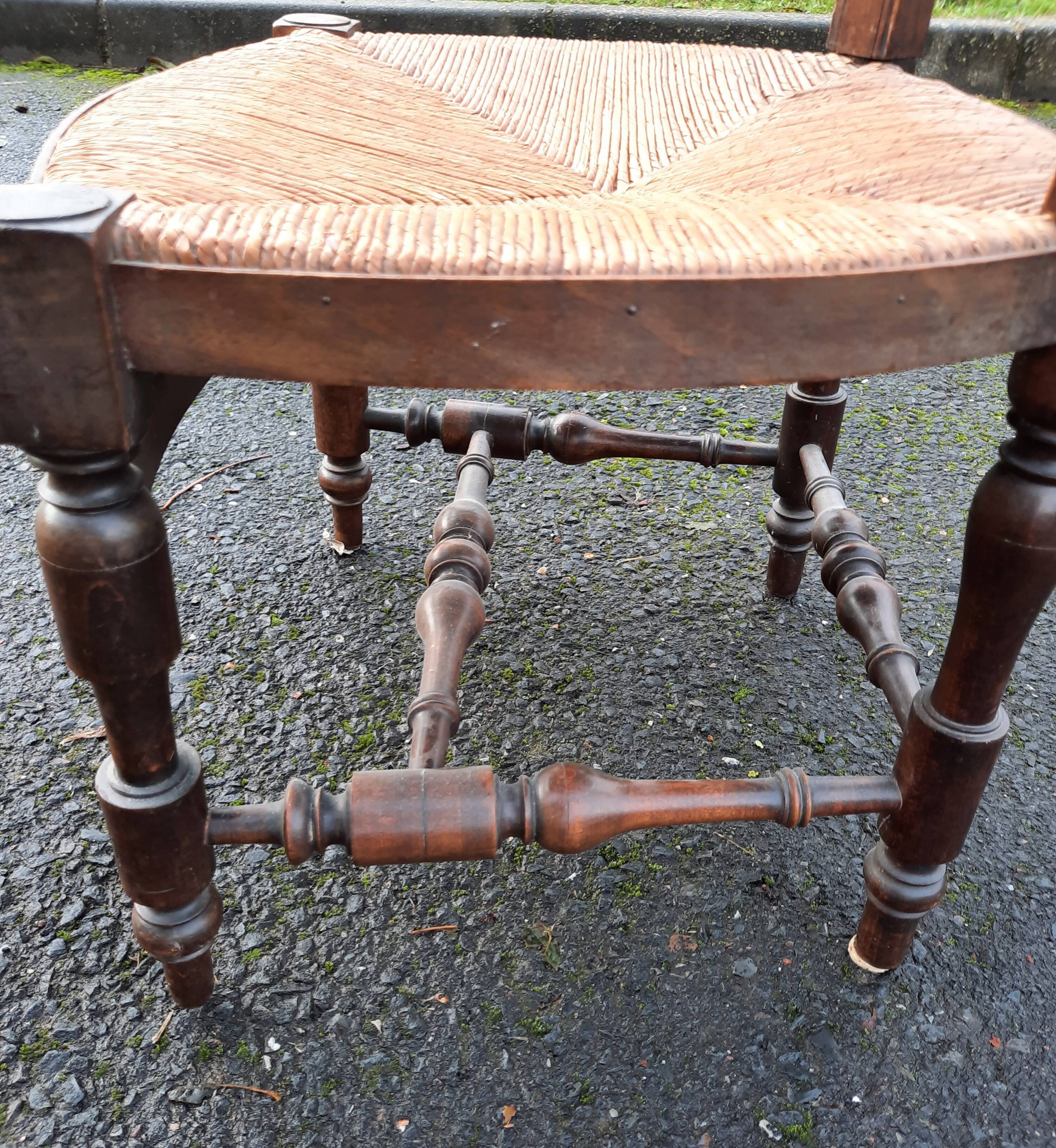 Straw low chair called fireside chair