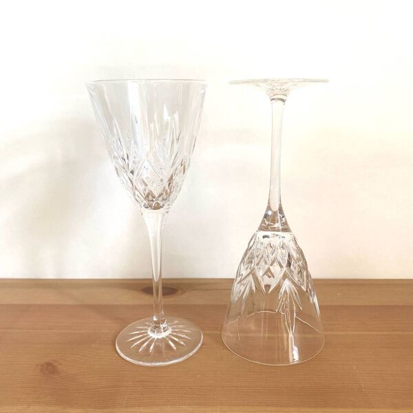 Verres a vin thomas webb - cristal - modèle roméo  - vintage